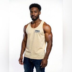 NASA Cream Tank Top for Men